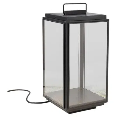 Pre-owned Tekna Ilford Floor Light With Dark Bronze Finish And Ribbed Glass In Gold