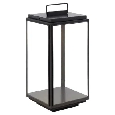 Pre-owned Tekna Ilford Floor On Battery - 3000k Vintage Brass Ribbed Glass In Black