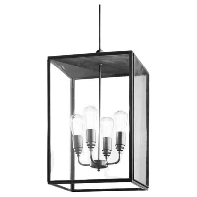 Pre-owned Tekna Ilford Large Closed Top Sateen Brass Clear Glass In Black