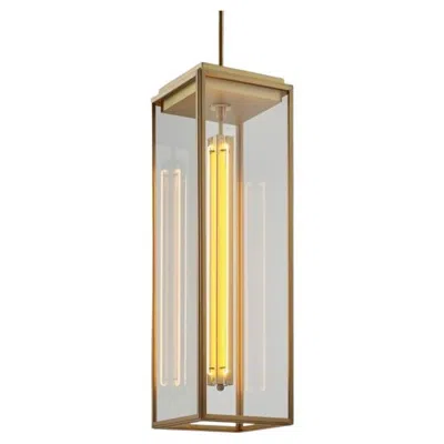 Pre-owned Tekna Ilford Pendant Dark Bronze Clear Glass In Gold