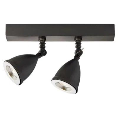 Pre-owned Tekna Lilley Shade On Rail - Led 300mm With 2 Shades Brushed Nickel Plated Brass In Black