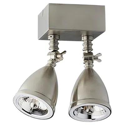 Pre-owned Tekna Lilley Shade Twin Recessed Led Light With Brushed Nickel Finish In Transparent