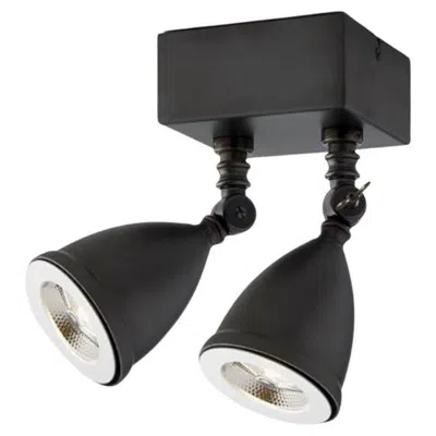 Pre-owned Tekna Lilley Shade Twin Recessed Led Light With Dark Bronze Finish In Black