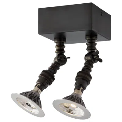 Pre-owned Tekna Lilley Spot Twin Halogen Spot Light With Dark Bronze Finish In Black