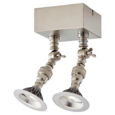 Pre-owned Tekna Lilley Spot Twin Halogen Spot Light With Polished Nickel In Black