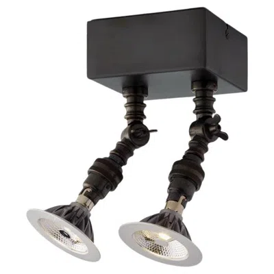 Pre-owned Tekna Lilley Spot Twin - Led Sateen Brass In Black