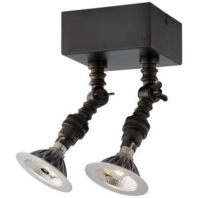 Pre-owned Tekna Lilley Spot Twin Led Spot Light With Dark Bronze Finish In Black