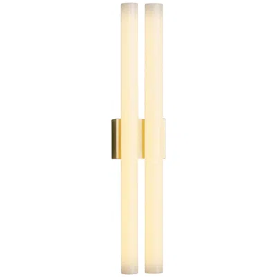 Pre-owned Tekna Phare Double Wall Lamp With Polished Brass Finish, Large In White