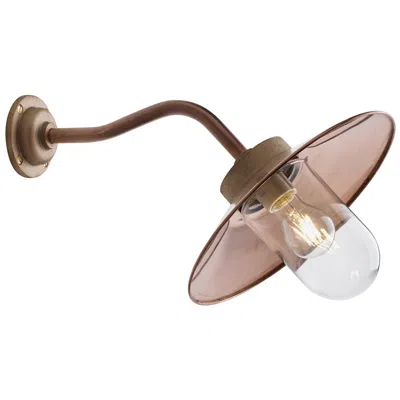 Pre-owned Tekna Quay 45° Wall Light With Copper Finish And Clear Glass In Sand