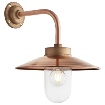Pre-owned Tekna Quay 90° Wall Light With Copper Finish And Clear Glass In Sand