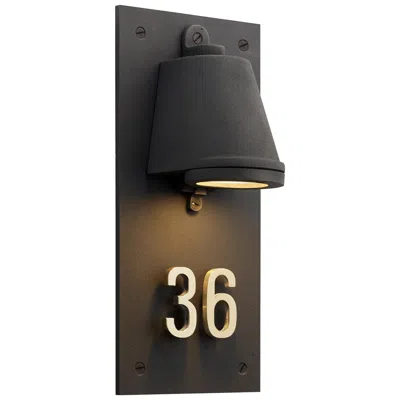 Pre-owned Tekna Spreaderlight 230v Led Rough Dark Bronze Wall Light With House Number In Black