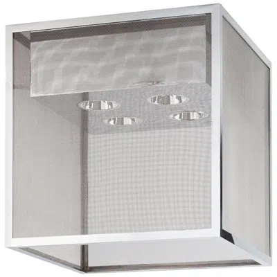 Pre-owned Tekna Tribeca-four Ceiling Light With Polished Chrome Finish & Chrome Reflector In Transparent