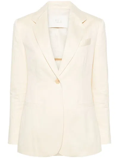 Tela Abelia Single-breasted Blazer In Neutrals