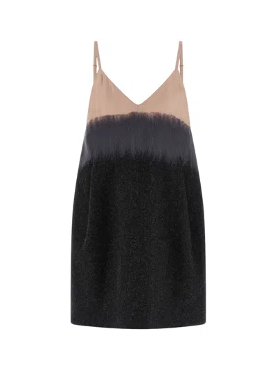 Tela Abito Nikolas Color-block Sleeveless Wool Mini Dress In Multi