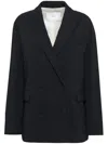 Tela Double-breasted Jacket In Black