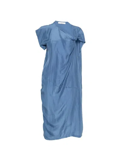 Tela Ulisse Knot Midi Dress In Blue