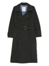 Tela Belted Double-breasted Coat In Black