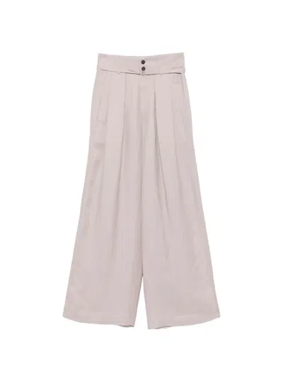 Tela Belted Pleated-detail Trousers In Pink
