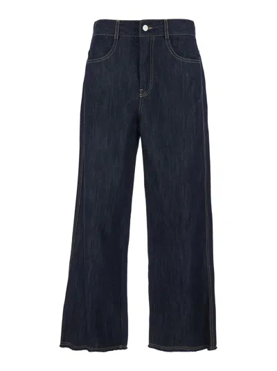 Tela Blue Jeans With Contrast Stitching In Denim Woman