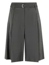 Tela Tailored Wolf Bermuda Shorts In Gray