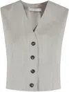 Tela Button-down Waistcoat In Grey