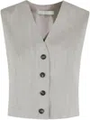 Tela Button-down Waistcoat In Grey