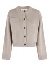 Tela Button-fastening Patch-pocket Cardigan In Burgundy