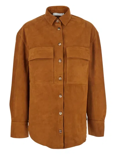 TELA BUTTON-FASTENING SUEDE SHIRT