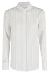 Tela Canvas Shirt With Classic Collar In White