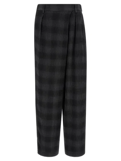 Tela Check Pants In Black