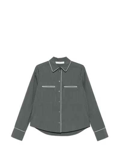 Tela Check Piped Jacket In Gray