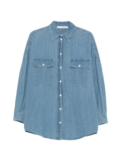 Tela Cialda Pocket Denim Shirt In Blue