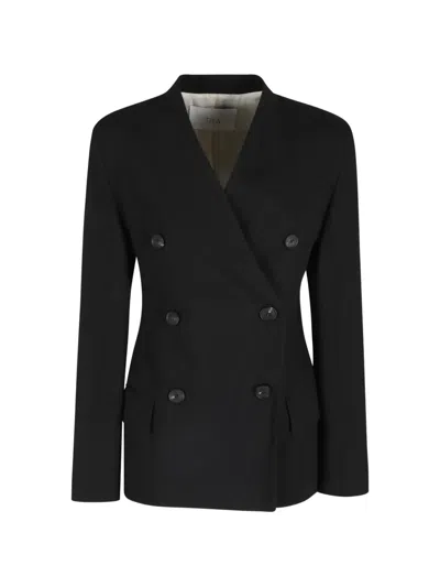 Tela Cles Double-breasted Blazer In Black