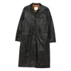 Tela Button-fastening Leather Coat In Multi