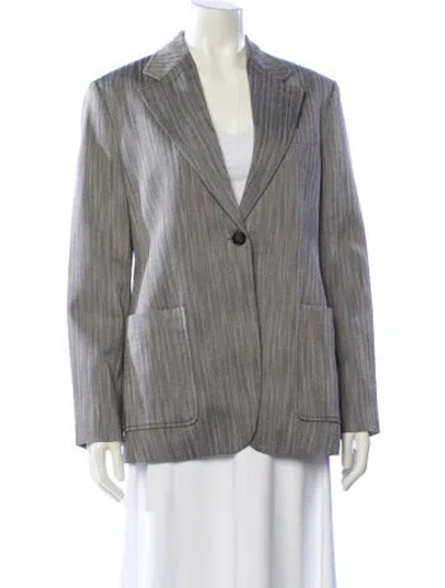 Pre-owned Tela Colorblock Pattern Blazer W/ Tags In Gray