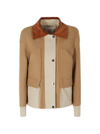 Tela Corduroy-collar Faux-shearling Jacket In Brown