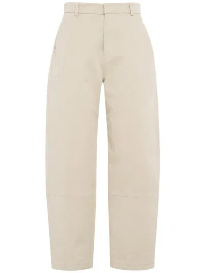 Tela Cosmo New Cropped Mid-rise Cotton Straight-leg Pants In White