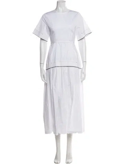 Pre-owned Tela Crew Neck Long Dress W/ Tags In Neutral
