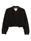 Tela Crop-length Bomber Jacket In Black