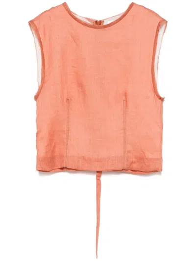 Tela Cropped Tank Top In Orange