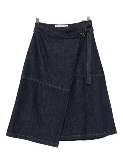 Tela Denim A-line Skirt In Blue