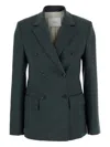 Tela Double-breasted Peak-lapel Blazer In Green