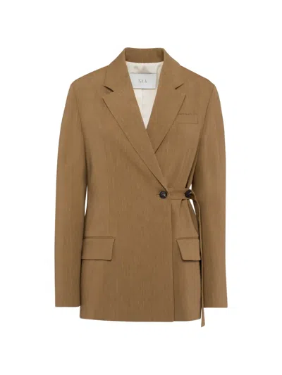 Tela Brown Omega Tailored Structured Blazer