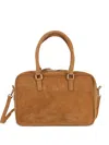 Tela Double-handle Suede Tote Bag In Brown
