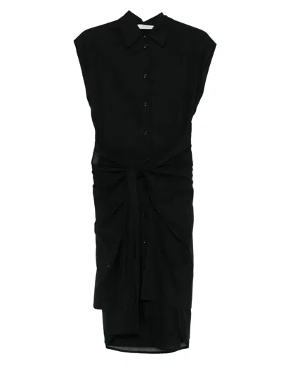 Tela D.piramid Shirt Midi Dress In Black