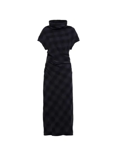 Tela Draped Midi Dress In Black