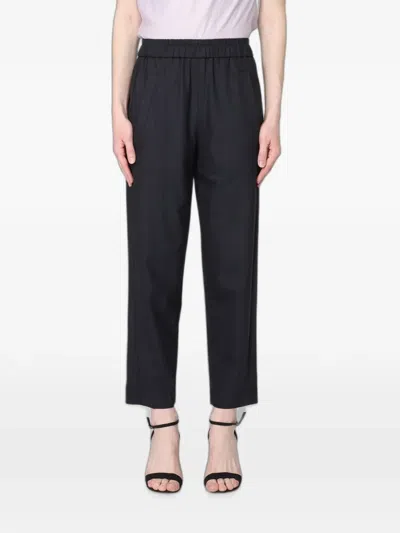 Tela Elasticated-waist Cropped Trousers In Black