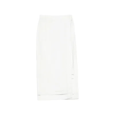 Tela Embroidered Midi Skirt In White
