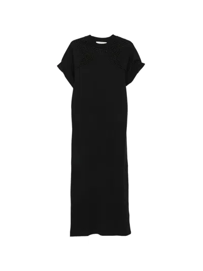 Tela 아일렛 장식 미디 드레스 In Black