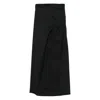 Tela Stretch Wool Blend Skirt In Black